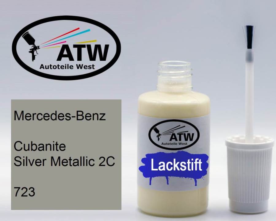 Mercedes-Benz, Cubanite Silver Metallic 2C, 723: 20ml Lackstift, von ATW Autoteile West.